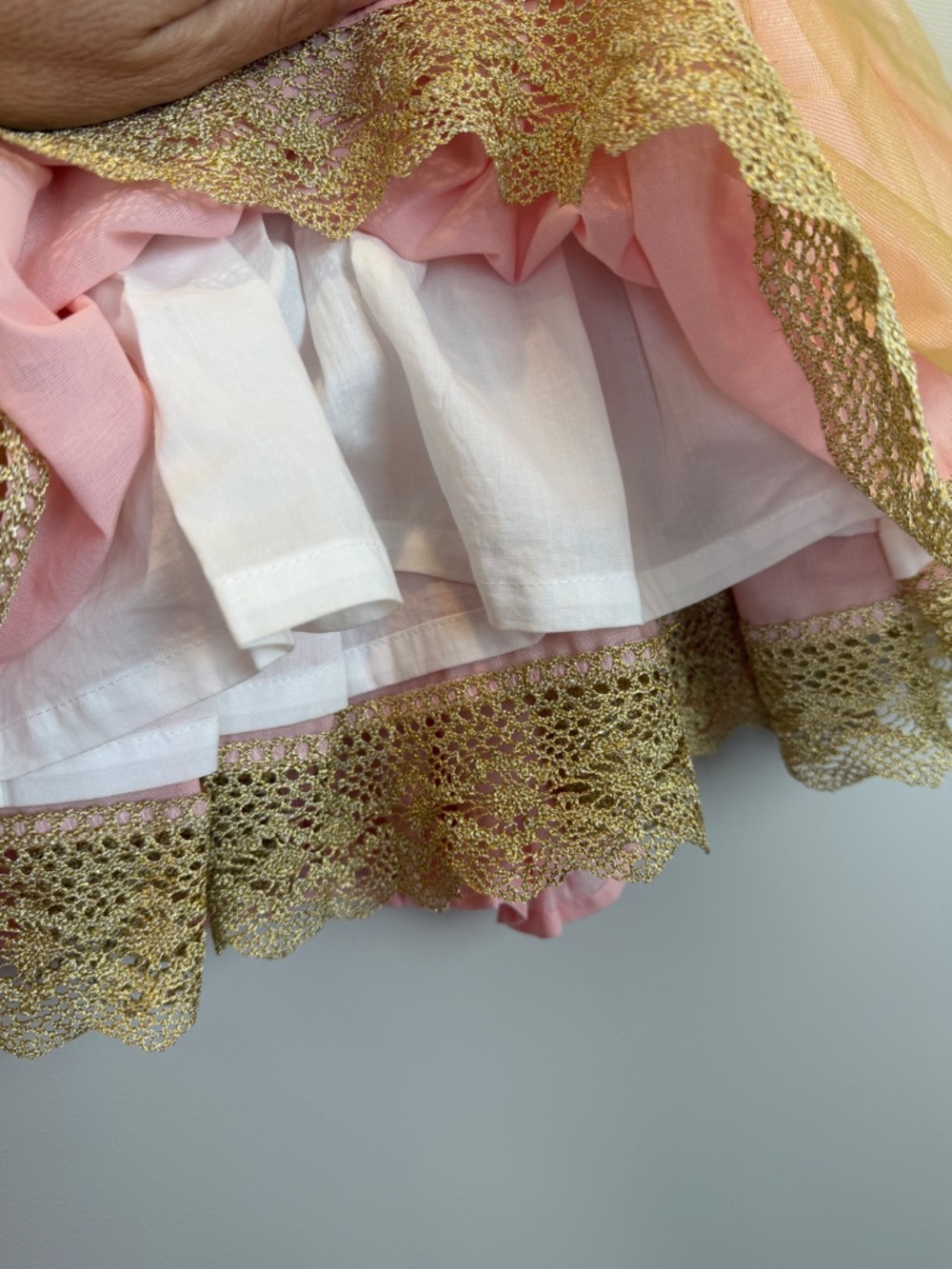 Wildling by Well Dressed Wolf Pink Gold Lace Dress 4T Flower Girl - Picture 11 of 13